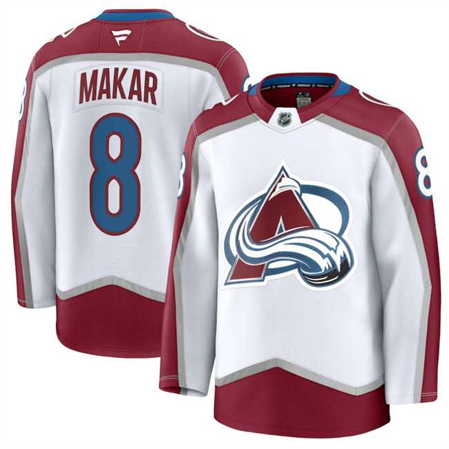 Men's Colorado Avalanche #8 Cale Makar White 2024-25 Away Stitched Jersey Dzhi,We sell and wholesale Men's Colorado Avalanche #8 Cale Makar White 2024-25 Away Stitched Jersey Dzhi on line form chian!